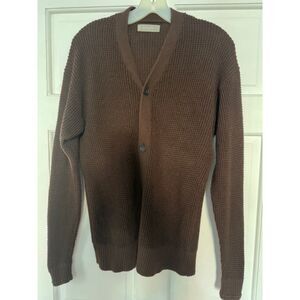 Everlane Brown Organic Cotton Eclectic Grandpa Cardigan, Small